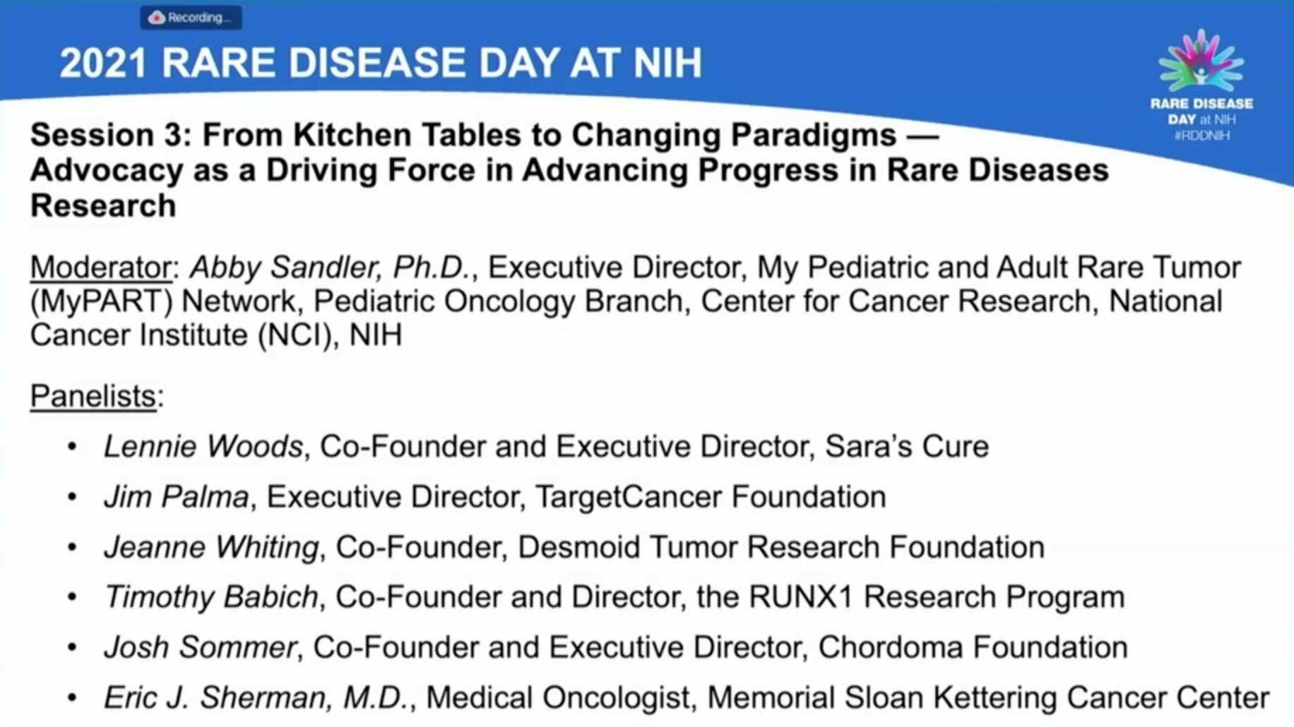 at NIH 2021 Rare Disease Day SARC