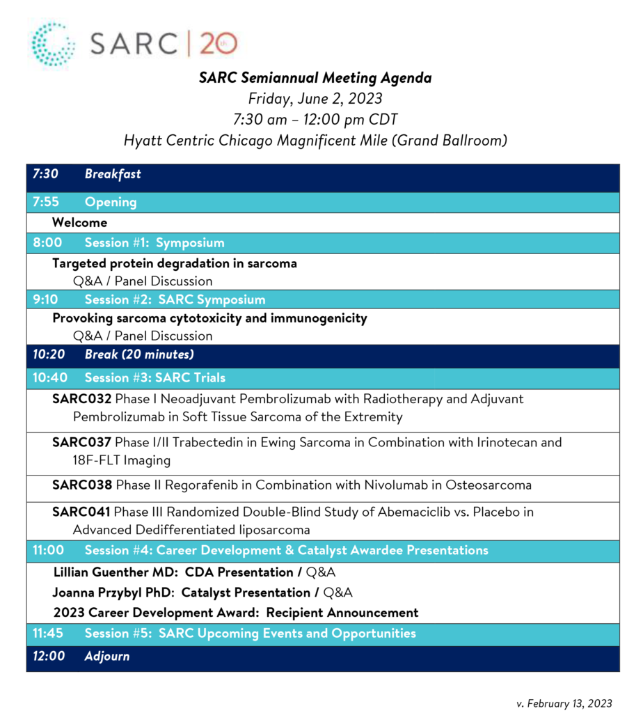 SARC Meeting Before ASCO 2023 SARC