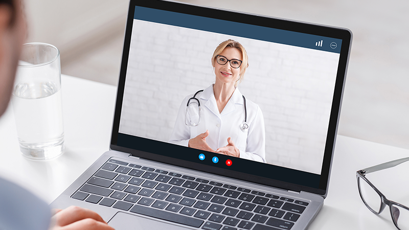 Recording of a doctor speaking on a laptop